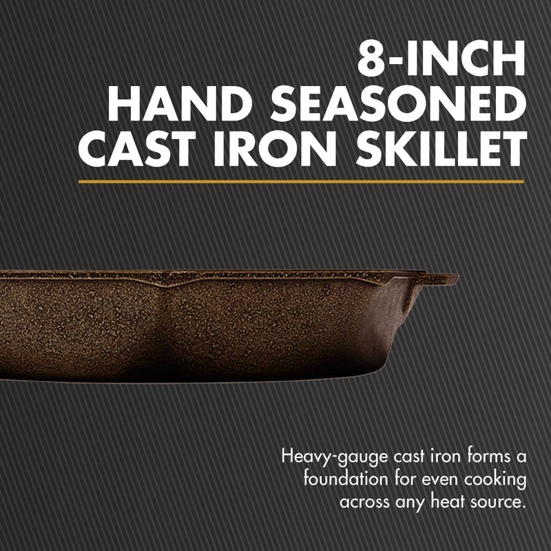 FINEX 8" Cast Iron Skillet, Modern Heirloom, Handcrafted in the USA, Pre-seasoned with Organic Flaxseed Oil - Image 2